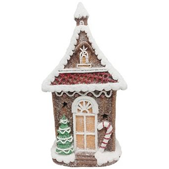 Northlight LED Lighted Gingerbread House with Christmas Tree & Candy Cane Decoration
