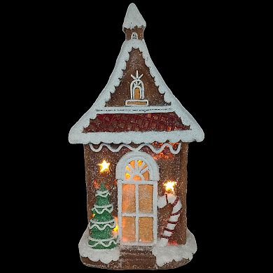 Northlight LED Lighted Gingerbread House with Christmas Tree & Candy Cane Decoration