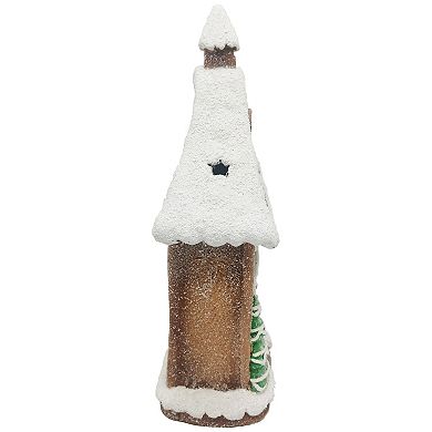 Northlight LED Lighted Gingerbread House with Christmas Tree & Candy Cane Decoration