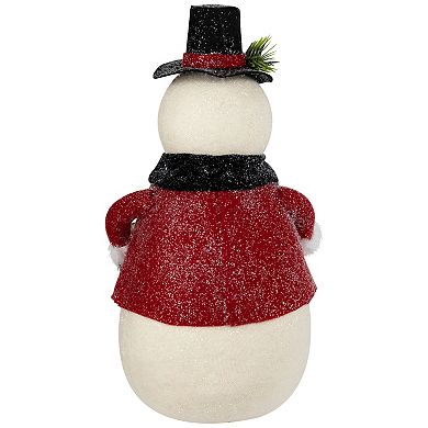 Northlight Glittered Snowman with Vest & Bow Tie Christmas Figure