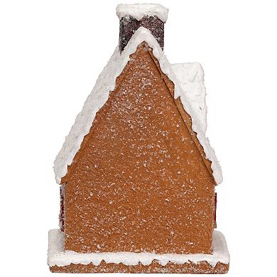 Northlight Frosted Gingerbread House with Gingerbread Man Christmas Table Decor