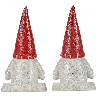 Northlight Glittered Gnome Christmas Stocking Holders 2-piece Set