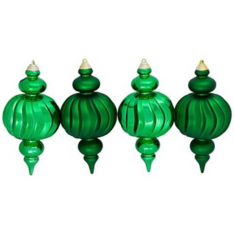 Northlight Shatterproof Finial Christmas Ornaments 4 pc Set