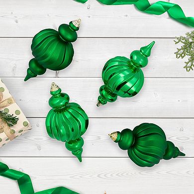 Northlight Shatterproof Finial Christmas Ornaments 4-piece Set