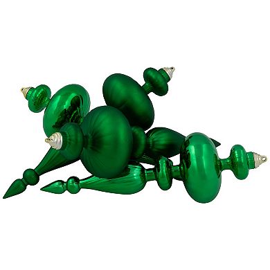 Northlight Shatterproof Finial Green Christmas Ornaments 4-piece Set