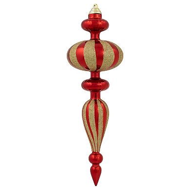 Northlight Shatterproof Finial Red & Gold Christmas Spiral Ornaments 4-piece Set