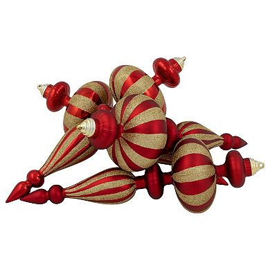 Northlight Shatterproof Finial Red & Gold Christmas Spiral Ornaments 4-piece Set