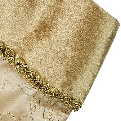 Northlight Gold Glittered Poinsettia Christmas Stocking