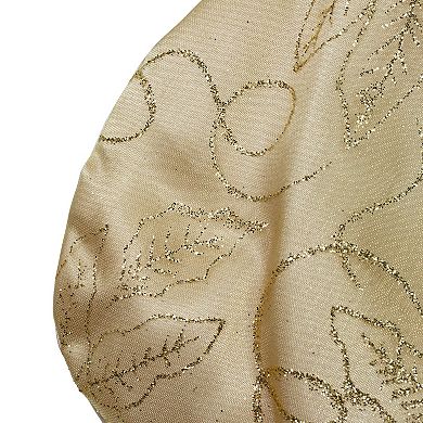 Northlight Gold Glittered Poinsettia Christmas Stocking