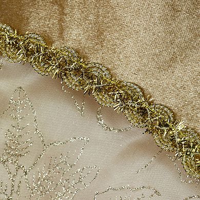 Northlight Gold Glittered Poinsettia Christmas Stocking