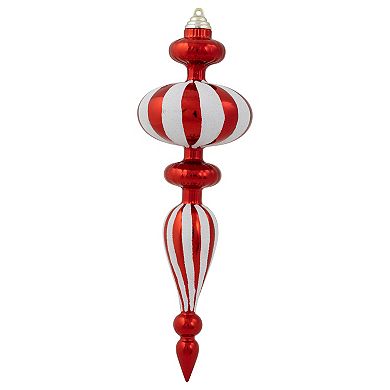 Northlight Shatterproof Finial Red & White Christmas Ornaments 4-piece Set