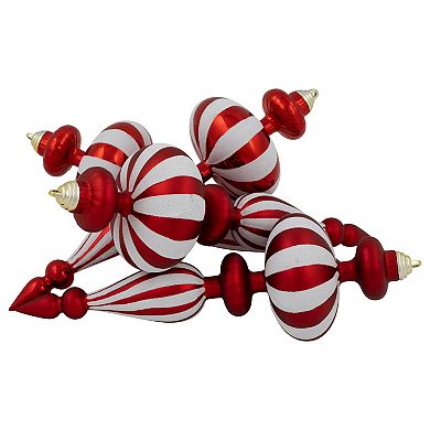 Northlight Shatterproof Finial Red & White Christmas Ornaments 4-piece Set