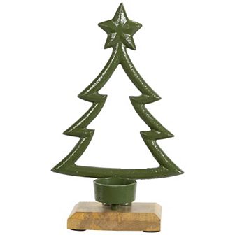 Northlight Winter Tree with Star Topper Metal Christmas Tealight Holder