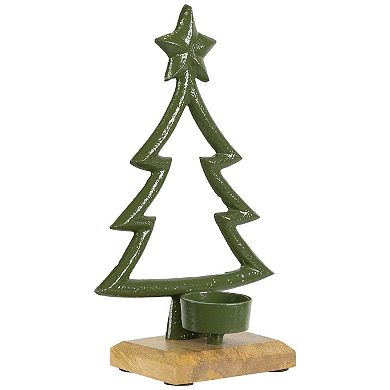 Northlight Winter Tree with Star Topper Metal Christmas Tealight Holder