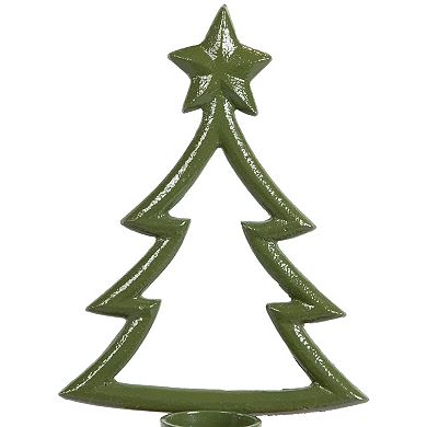 Northlight Winter Tree with Star Topper Metal Christmas Tealight Holder
