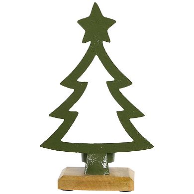 Northlight Winter Tree with Star Topper Metal Christmas Tealight Holder