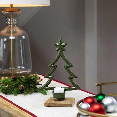 Northlight Winter Tree with Star Topper Metal Christmas Tealight Holder