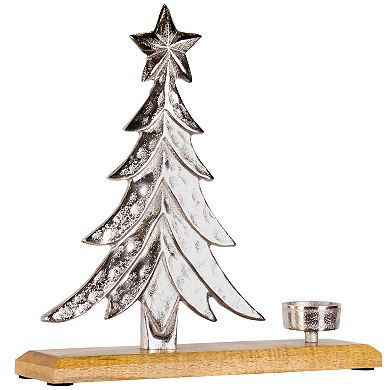 Northlight Downswept Tree with Star Topper Metal Christmas Tealight Holder