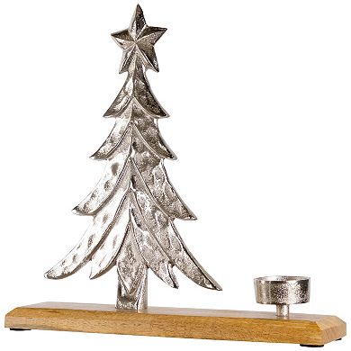 Northlight Downswept Tree with Star Topper Metal Christmas Tealight Holder
