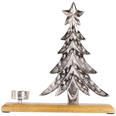 Northlight Downswept Tree with Star Topper Metal Christmas Tealight Holder