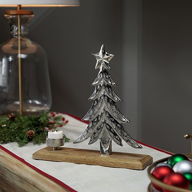 Northlight Downswept Tree with Star Topper Metal Christmas Tealight Holder