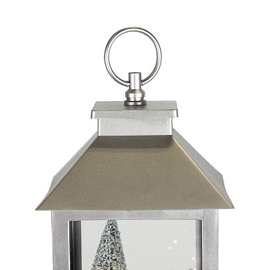 Northlight LED Lighted Polar Bear & Flocked Trees Christmas Lantern