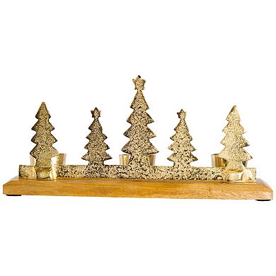 Northlight Pine Tree Quintet Christmas Metal Tealight Holder