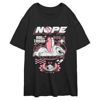 Disney's Lilo & Stitch Nope Not Today Juniors' Oversized Graphic Tee