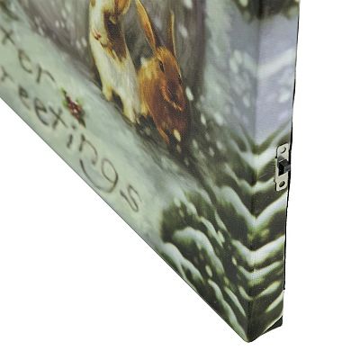 Northlight LED Snowman & Reindeer Christmas Canvas Wall Art