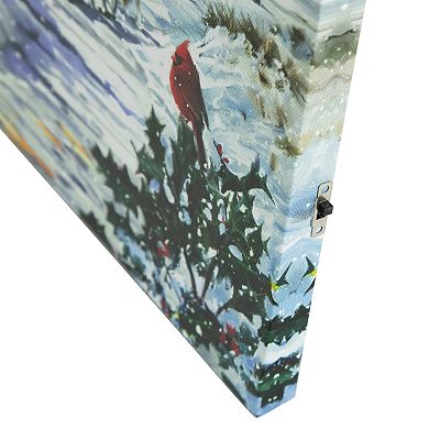 Northlight LED Fiber Optic Snowy Christmas Village Canvas Wall Art