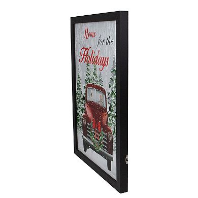 Northlight LED Lighted Vintage Truck Holiday Framed Canvas Wall Art