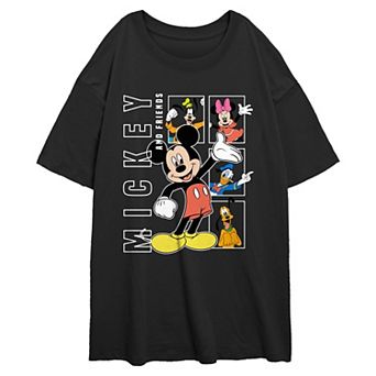 Disney's Mickey Mouse And Friends Self Portraits Juniors' Oversized Graphic Tee