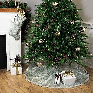 Northlight Faux Fur Christmas Stocking with Pom Poms