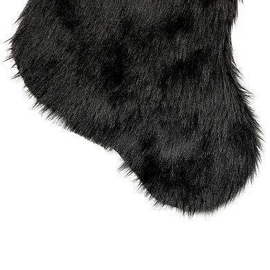 Northlight Faux Fur Christmas Stocking with Pom Poms