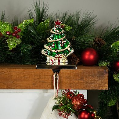 Northlight Decorated Christmas Tree Metal Stocking Holder
