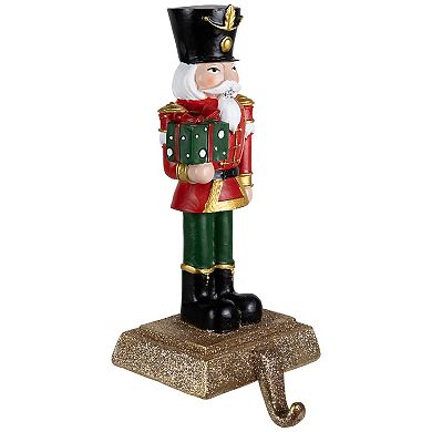 Northlight Glittered Nutcracker Soldier with Gift Christmas Stocking Holder