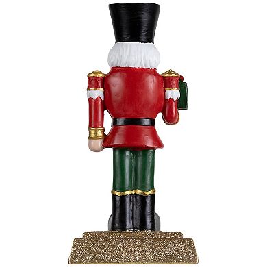 Northlight Glittered Nutcracker Soldier with Gift Christmas Stocking Holder