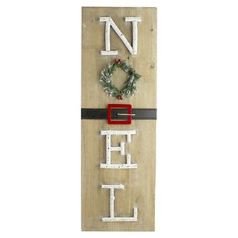 Northlight Vertical Wooden Noel Christmas Sign with Santa's Belt Wall Decor