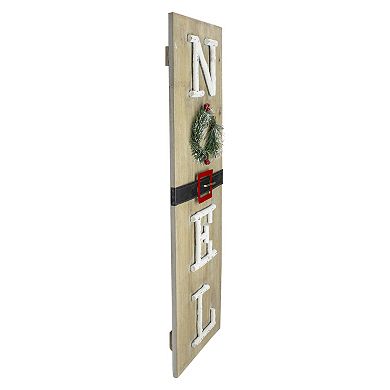 Northlight Vertical Wooden Noel Christmas Sign with Santa's Belt Wall Decor