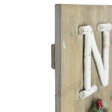 Northlight Vertical Wooden Noel Christmas Sign with Santa's Belt Wall Decor