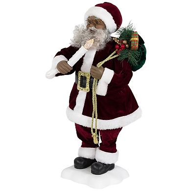 Northlight Animated & Musical Santa Claus Figure with Light-Up Candle Floor Décor