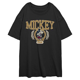 Disney's Mickey Mouse Crest 1928 Juniors' Oversized Graphic Tee