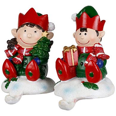 Northlight 2-Piece Festive Elves Christmas Stocking Holders Set