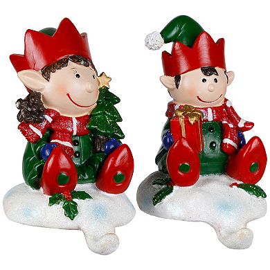 Northlight 2-Piece Festive Elves Christmas Stocking Holders Set