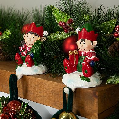 Northlight 2-Piece Festive Elves Christmas Stocking Holders Set