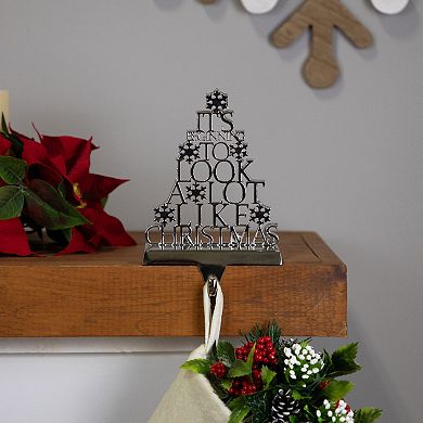 Northlight "It's Beginning To Look A Lot Like Christmas" Metal Tree Stocking Holder
