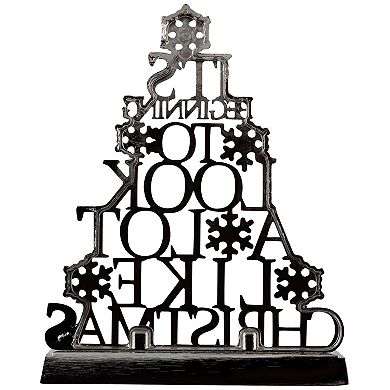 Northlight "It's Beginning To Look A Lot Like Christmas" Metal Tree Stocking Holder