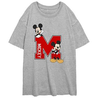Disney's Mickey Mouse Varsity Letter Juniors' Oversized Graphic Tee