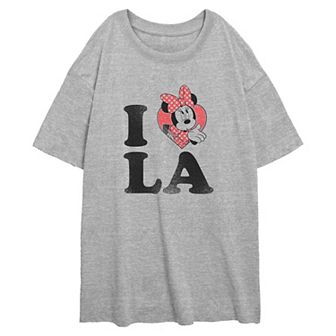 Disney's Minnie Mouse I Heart LA Juniors' Oversized Graphic Tee