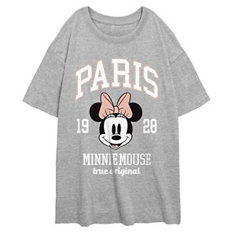 Disney's Minnie Mouse True Original Paris 1928 Juniors' Oversized Graphic Tee